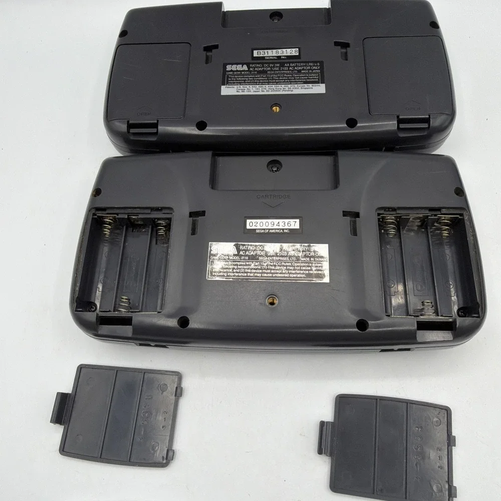 Sega Game Gear Lot of 2 Consoles 8 Games Cases Adapters For Parts Repair 2110